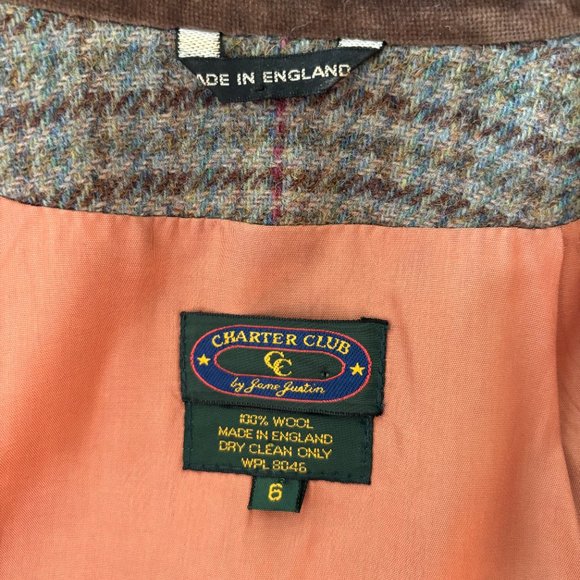 Vintage 100% Wool Houndstooth Blazer Made in England | Size 6 - Picture 2 of 3